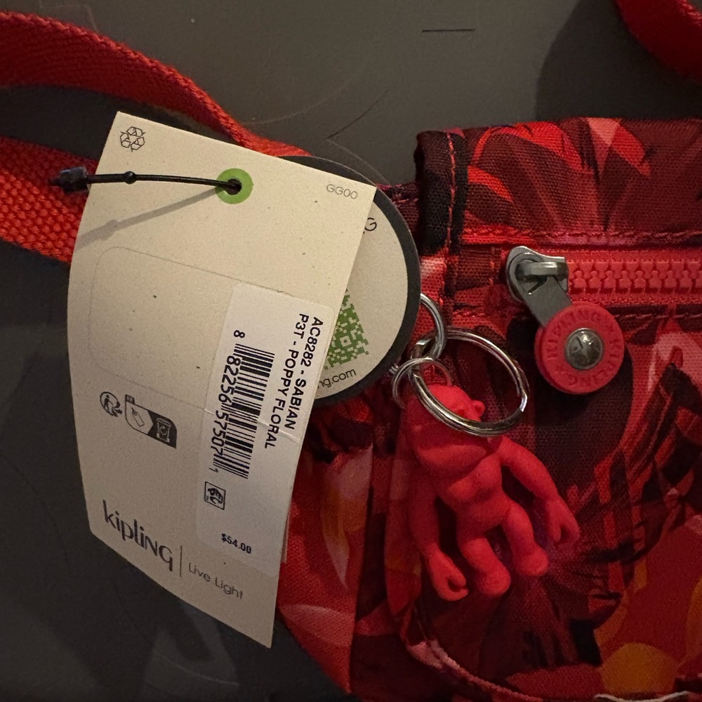 NWT kippling floral red crossbody‎ - Picture 6 of 9